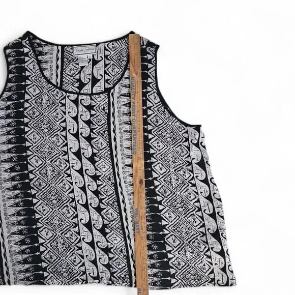 Diane Gilman 100% Silk Sleeveless Blouse Women’s Plus 3X Boho Artsy Vacation - Picture 8 of 11